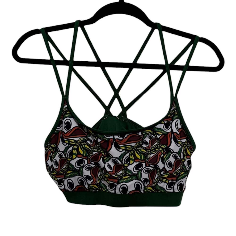 Size X-Large Zoozatz Athleisure University of Oregon Ducks Strappy Sports Bra
